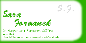 sara formanek business card